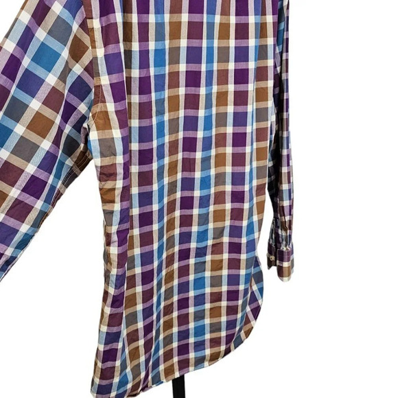 Peter Millar Mens Plaid Cotton Button Down Pocket  Front Shirt Size Medium - Picture 4 of 8